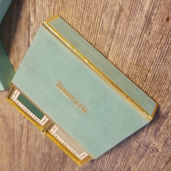 Tiffany & Co. Double Deck of Playing Cards Tiffany Blue Green Grey Velvet Box - Picture 15 of 16